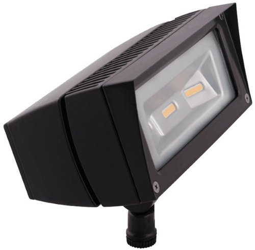 Rab FFLED18/PC Future Flood Series Rectangular LED Flood Light Fixture 18 Watt 120 - 277 Volt Button 5000K Arm Mount Bronze