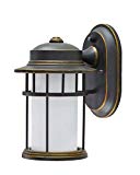 Aspen Creative 60001 1 Light Small Outdoor Wall Light Fixture with Dusk to Dawn Sensor, Transitional Design in Aged Bronze Patina, 10 1/2″ High