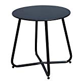 Grand patio Steel Patio Coffee Table, Weather Resistant Outdoor Side Table, Small Round End Tables,Black For Sale