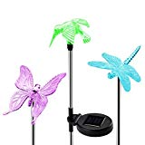 OxyLED Solar Garden Lights, 3 Pack Solar Stake Light Hummingbird Butterfly Dragonfly, Solar Powered Pathway Lights, Multi-Color Changing LED Lights, Outdoor Lighting for Garden/Patio/Lawn For Sale