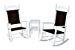 POLYWOOD PWS141-1-FWHCA Jefferson 3-Piece Woven Rocker Chair Set, White Frame/Cahaba