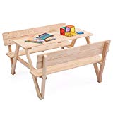 JAXPETY Kids Table Bench Set Children Wooden Picnic Bench Play Seat W/Backrest Review JAXPETY Kids Table Bench Set Children Wooden Picnic Bench Play Seat W/Backrest Review