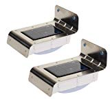 (2 Pack) Solar Powered 16 LED PIR Motion Sensor Stairway Outdoor Garden Path Wall Light