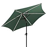 Cheap AOODA 9 ft LED Lighted Patio Umbrella LED Solar Power Table Market Umbrella LED Waterproof Strip, with Tilt Adjustment and Crank Lift System, Perfect for Outdoors, Patio, or Any Parties (Green) Cheap AOODA 9 ft LED Lighted Patio Umbrella LED Solar Power Table Market Umbrella LED Waterproof Strip, with Tilt Adjustment and Crank Lift System, Perfect for Outdoors, Patio, or Any Parties (Green)