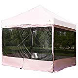 ABCCANOPY Silver Coated Screen Wall Mesh Screen House Zippered Wall Panels for 10′ x 10′ Canopy(Pink) For Sale