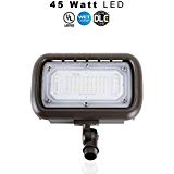 LED Outdoor Security Flood Light, Waterproof, 45 Watt (400W Equivalent) 5400 Lumens, 5000K Daylight White, UL & DLC – Knuckle Mount – 5 Year Warranty (45 Watt 1 pack) Review