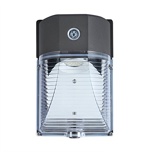 26W 3000LM LED Wall Pack Light, 120-277Vac 5000K Daylight, Photocell Dusk to Dawn Wall Pack, 150-250W MH/HPS Replacement, Outdoor Security Lighting Fixtures, Clear Lens (Bronze) For Sale