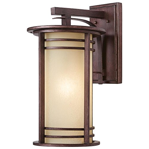 Home Decorators Collection 20 in. 1-Light Bronze Outdoor Wall Lantern with Amber Glass Review