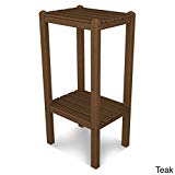 POLYWOOD BSTTE Two Shelf Bar Side Table, Teak For Sale