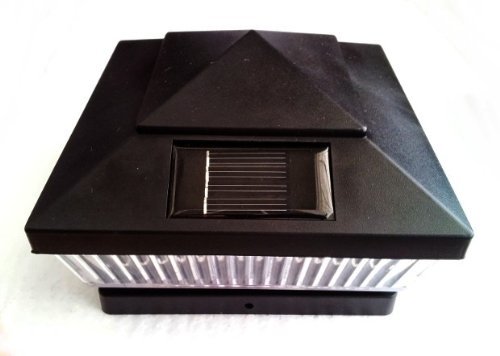 8-Pack Solar Black Post Cap Lights for 5