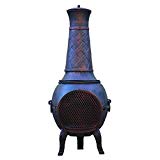 Gardener’s Select AFSL007COP Cast Iron Weave Chiminea, 18 X 42.5-Inch For Sale