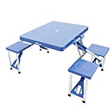 Kinbor Aluminum Portable Folding Camping Outdoor Kids Picnic Party Table Garden BBQ Chairs w/4 Seats, Blue/Green (Blue) Kinbor Aluminum Portable Folding Camping Outdoor Kids Picnic Party Table Garden BBQ Chairs w/4 Seats, Blue/Green (Blue)
