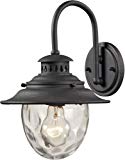 Elk 45040/1 8 by 13-Inch Searsport 1-Light Outdoor Wall Sconce with Water Glass Diffuser, Weathered Charcoal Finish Elk 45040/1 8 by 13-Inch Searsport 1-Light Outdoor Wall Sconce with Water Glass Diffuser, Weathered Charcoal Finish