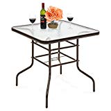 Cheap Best Choice Products 32″ Square Tempered Patio Glass Dining Table