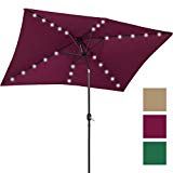 Best Choice Products 10×6.5ft Rectangular Solar LED Patio Umbrella w/Tilt Adjustment – Burgundy Best Choice Products 10×6.5ft Rectangular Solar LED Patio Umbrella w/Tilt Adjustment – Burgundy