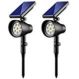InnoGear Solar Light 8 LED Wireless Waterproof Solar Spotlight Adjustable Wall Light Landscape Light Security Lighting Outdoor Light for Patio, Deck, Yard, Garden Auto On/Off, Pack of 2 Review