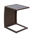 Furniture of America Zilker Modern Patio Side Table (Set of 2), Espresso