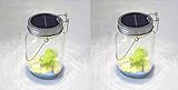 Solar Jar Solar-powered LED Lantern Table Light Multipurpose Indoor & Outdoor Patio, Yard, Driveway, Garden, Hanging Light (2 Pack) For Sale