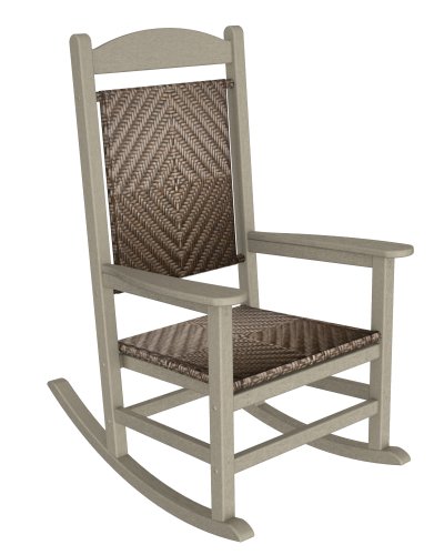 POLYWOOD R200FSAWL Rocking Chairs, Sand Frame/White Loom For Sale