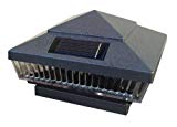 12-Pack Solar HAMMERED GREY Finish Post Deck Fence Cap Lights for 4″ X 4″ WOOD Post With White LEDs and Vertical-lined Clear Lens -GREEN NATURAL SOLAR Review