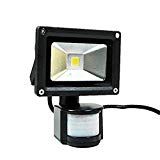 eTopLighting BLEFPIR10 120-volt 10-watt Day Light White Wide Angeled Waterproof High Power LED PIR Passive Motion Sensor Flood Outdoor Light Lamp, Black Finish For Sale