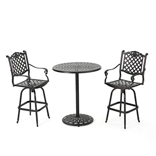 GDF Studio Arianna Outdoor Aluminum Bar Set Patina Copper Finish (3)