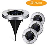 Cheap LOPOO Solar Powered Ground Light, Outdoor 16 LEDs Landscape Lighting Auto On/Off IP65 Waterproof for Driveway Patio Garden Pathway Lawn Stair 4 Pack