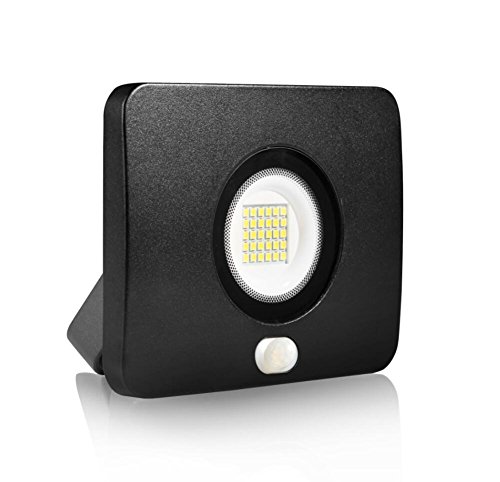 20W LED Flood Light with Motion Sensor, Outdoor Security Floodlight, 2000 Lumens, IP65 Waterproof, US-3 Plug, Daylight White For Sale