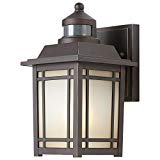 Port Oxford 1-Light Oil-Rubbed Chestnut Outdoor Motion Sensor Wall Lantern For Sale