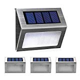 CTKcom 4-Pack Garden Lights LED Solar Step Lights,Outdoor Stair Lights,3 LEDs Solar Powered Daylight White Light,Sunproof Waterproof Landscape Lamp for Deck Staircase Walkway Garden garden patio Review