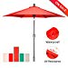 SUNLONO 9' Outdoor Patio Backyard Umbrella Garden with Sturdy Aluminum Ribs, Crank Winder, Push Button Tilt, Dark Red