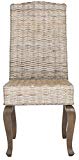 Safavieh Home Collection Milos White Wash Wicker 18-inch Dining Chair (Set of 2) For Sale Safavieh Home Collection Milos White Wash Wicker 18-inch Dining Chair (Set of 2) For Sale