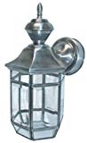 Heath/Zenith SL-4175-SA-A 150-Degree Motion-Activated Lexington Style Decorative Lantern, Antique Silver For Sale