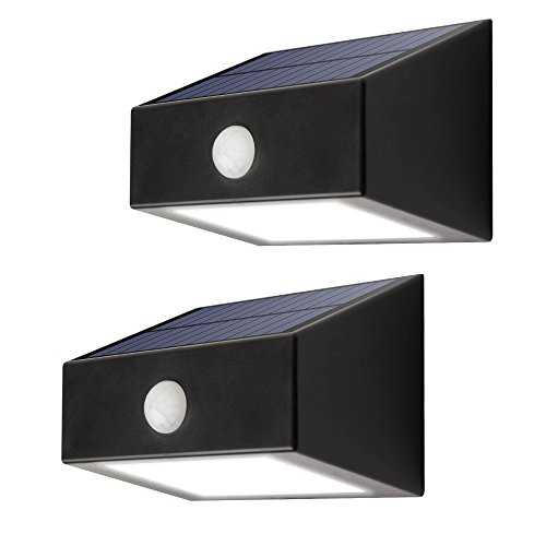 Solarmks S-1804 SB-01 LED Solar Motion Sensor Waterproof Exterior Wall Light for Patio,Yard,Garden,Path and Driveway (2Pack)