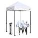 Eurmax 5x5 Ez Pop up Canopy Outdoor Instant Tent with Deluxe Wheeled Carry bag (White)