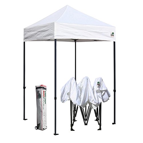 Eurmax 5x5 Ez Pop up Canopy Outdoor Instant Tent with Deluxe Wheeled Carry bag (White)