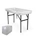 4 Foot Cooler Ice Table Party Ice Folding Table with Matching Skirt - White