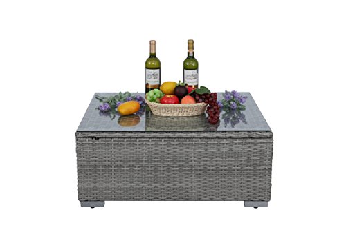Do4U 3-12 Pieces Outdoor Rattan Sofa Wicker Sectional Patio Furniture Set | Patio, Backyard, Pool (9013-GY-Coffee Table) For Sale
