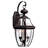 Cheap Sea Gull Lighting 8039-12 2-Light Lancaster Medium Outdoor Wall Lantern, Clear Beveled Glass and Black