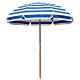 Cheap 6.5′ Shade Star Beach Umbrella Color: Pacific Blue / White Stripe