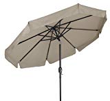 Trademark Innovations 8′ Tilt Crank Patio Umbrella with Scalloped Edge Top (Tan) Review