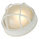 Marine Bulkhead Wall/Ceiling Light with Ribbed Glass in White Finish For Sale Marine Bulkhead Wall/Ceiling Light with Ribbed Glass in White Finish For Sale