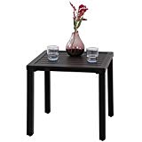 PHI VILLA Indoor Outdoor Small Metal Square Side/End Table, Patio Coffee Bistro Table, Black Review