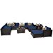 TK Classics BELLE-13a-NAVY Belle 13 Piece Outdoor Wicker Patio Furniture Set, Navy