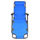 VINGLI Extendable Folding Lounge Chair Dual Purposes Recliner Chair Adjustable Headrest Pillow Blue VINGLI Extendable Folding Lounge Chair Dual Purposes Recliner Chair Adjustable Headrest Pillow Blue