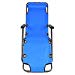 VINGLI Extendable Folding Lounge Chair Dual Purposes Recliner Chair Adjustable Headrest Pillow Blue