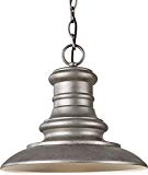 Feiss OL8904TRD-LED Redding Station Outdoor Pendant Lighting, LED, Tarnished Silver For Sale