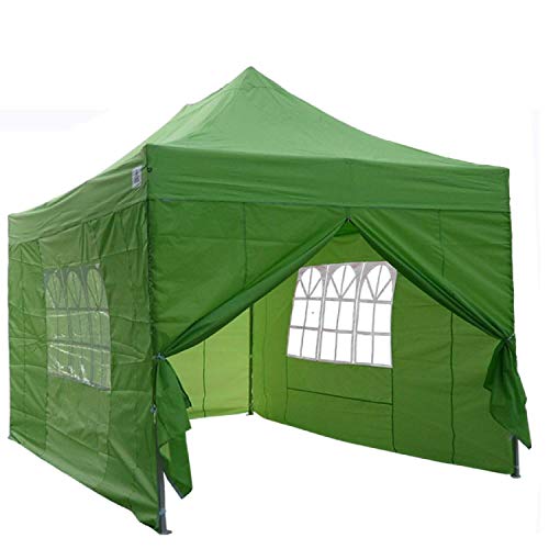 DELTA Canopies 10'x15' Ez Pop up Canopy Party Tent Instant Gazebos 100% Waterproof Top with 4 Removable Sides Emerald - E Model