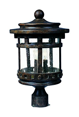 Cheap Maxim 3136CDSE Santa Barbara Cast 3-LT Outdoor Pole/Post Lantern, Sienna Finish, Seedy Glass, CA Incandescent Incandescent Bulb , 60W Max., Dry Safety Rating, Standard Dimmable, Frosted Glass Shade Material, Rated Lumens