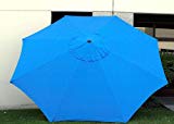 New 9′ FT Market Patio Garden Umbrella Replacement Canopy Canvas Cover Blue For Sale